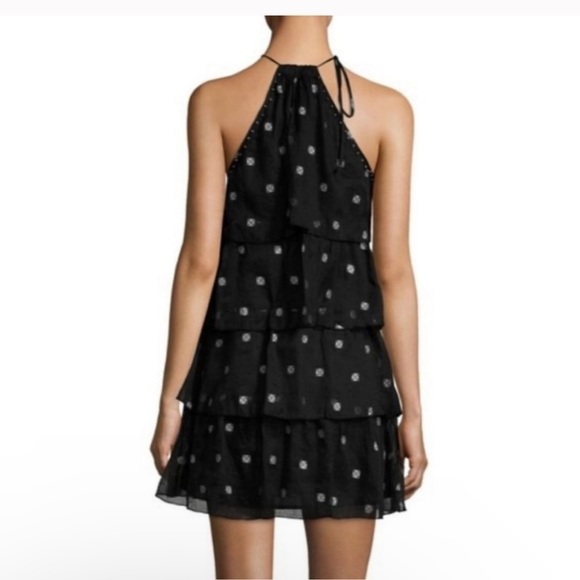 Intermix St. Roche Estrella Tiered beaded silk cotton Halter Dress - Picture 2 of 10